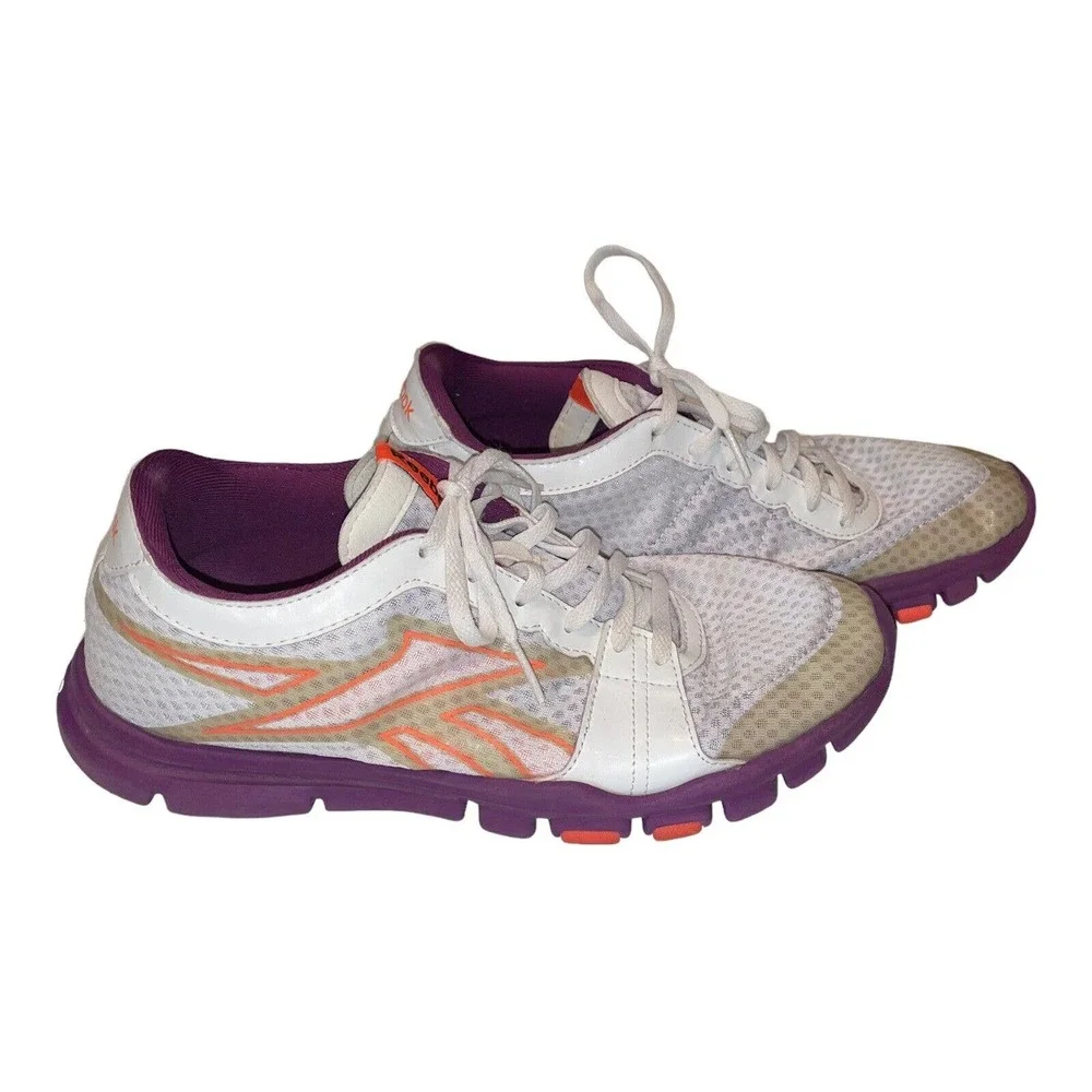 Reebok Women's Your Flex Trainette J90620 White Purple Running Shoes Size 9